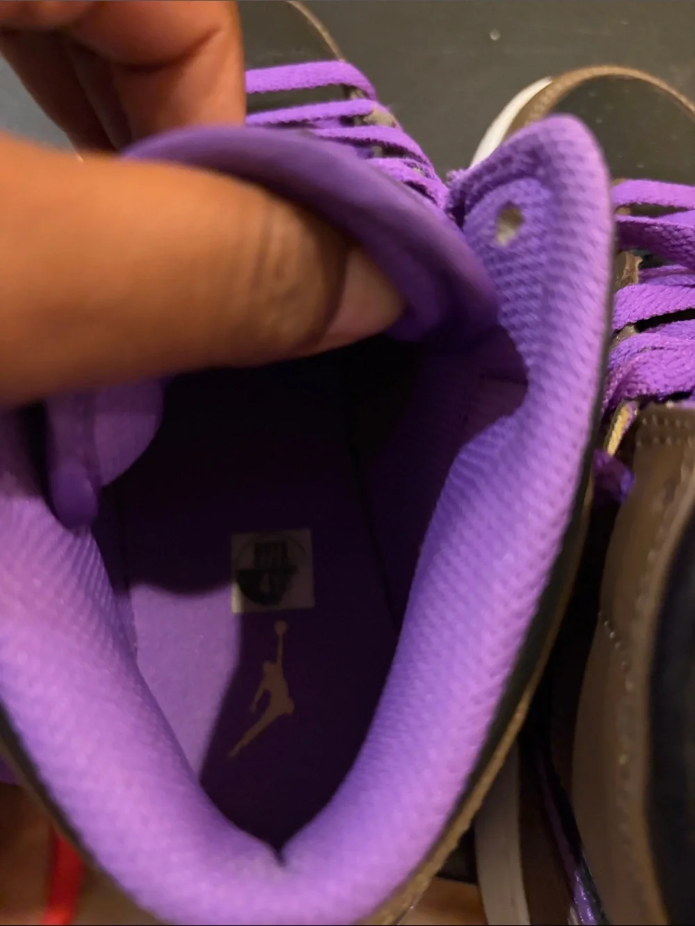 Jordan Kids High-Top Sneakers in Brown, Black & Purple